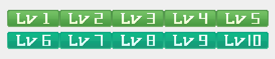 简约清新绿色等级图标Lv1-10